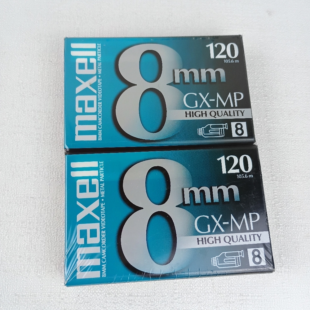 Maxell 8mm GX-MP 8 120 Blank 2 pack Sealed Camcorder Videotapes Tapes sealed